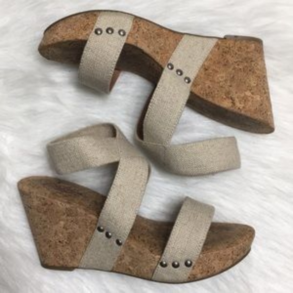 Lucky Brand - Marinah Cork Wedge Heels